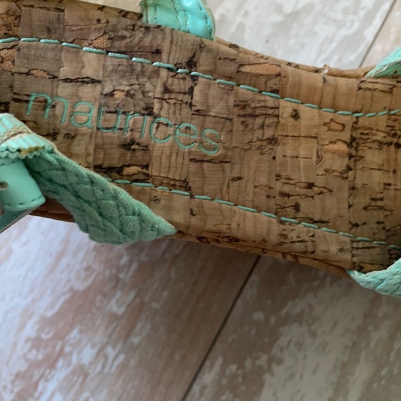 Teal Cork Wedges - Picture 6 of 8